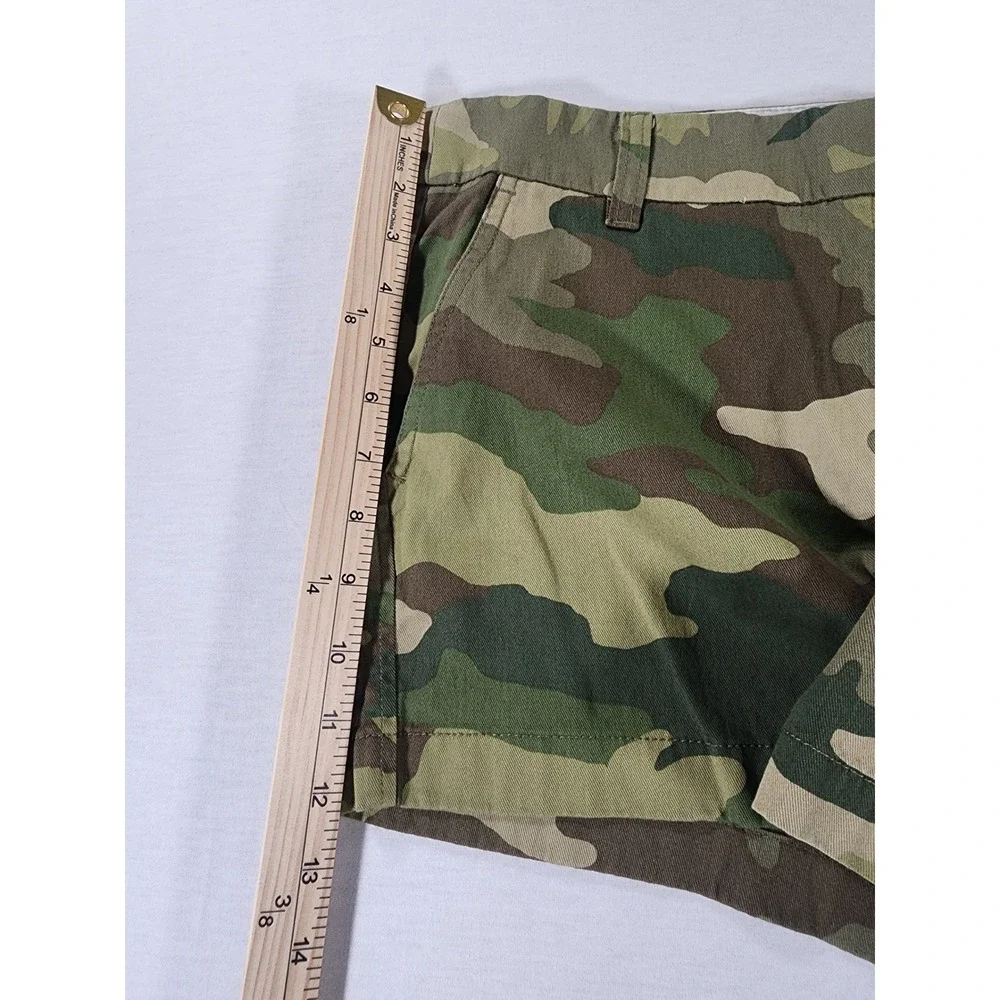 J.Crew Chino Shorts Womens 12 Camo Green Cotton Re-Imagined Military Utility